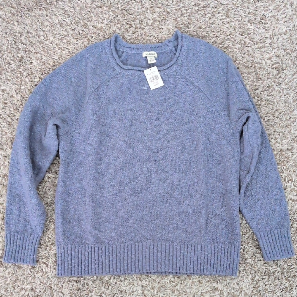 Ll Bean Blue Crew Neck Sweater